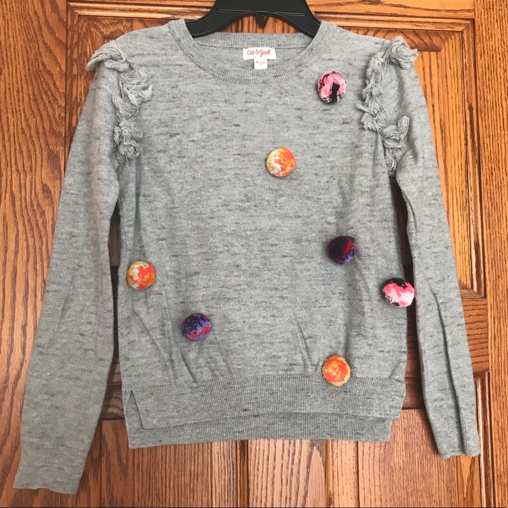 Cat & Jack Pom Pom Sweater Size M (7/8)